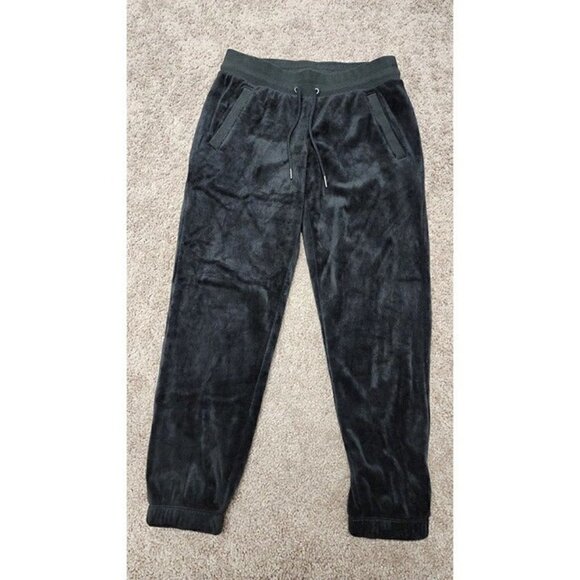 Athleta Recovery Cozy Karma Joggers Small Black Velour Pants Athletic Lounge - Picture 3 of 8
